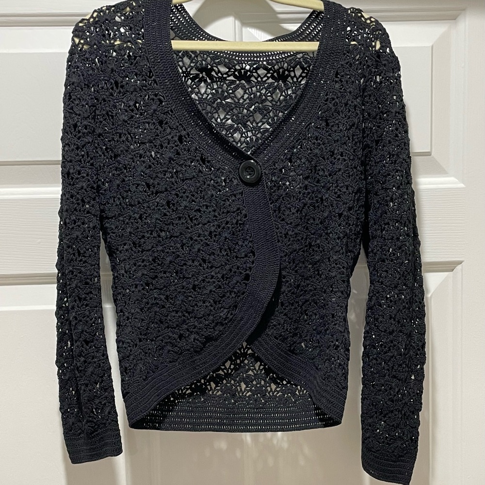 Host Pick! Talbots Petite 2P bolero shrug black sweater EUC dressy or casual